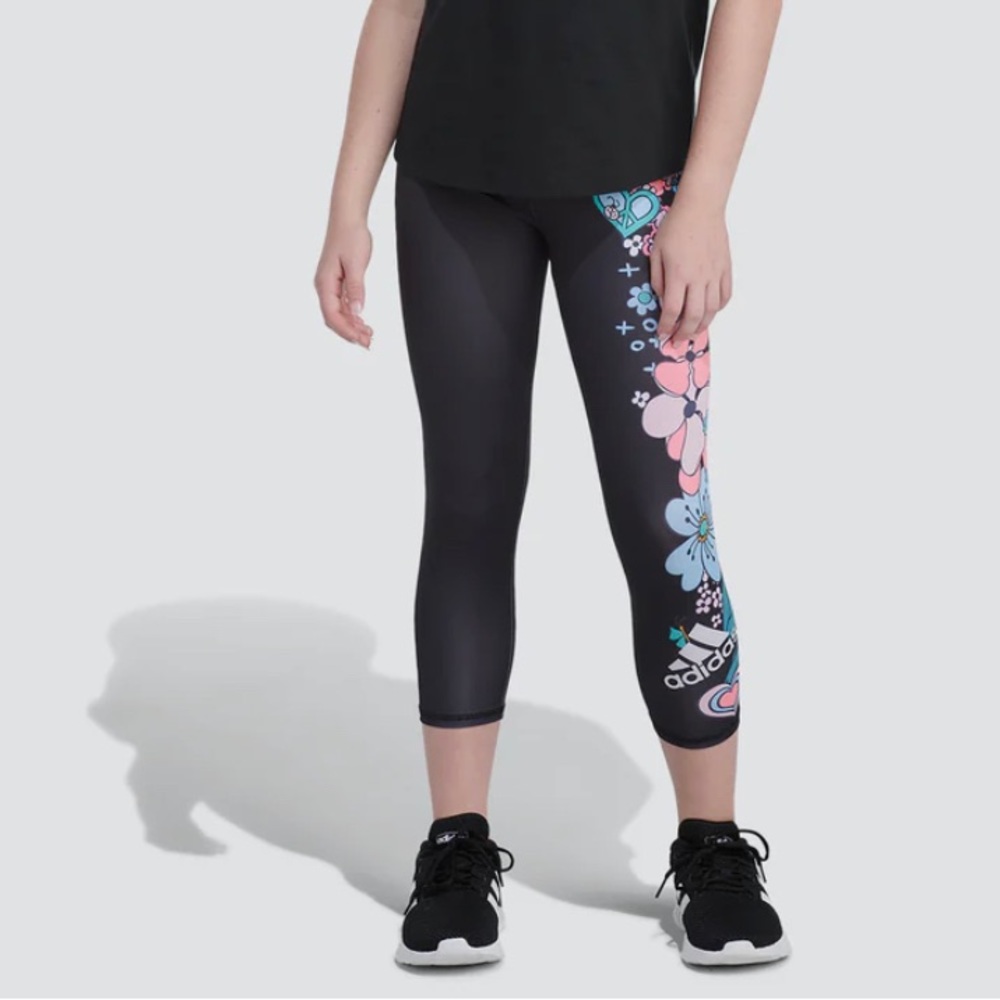 Adidas Big Girls Mid Rise 7/8 Ankle Leggings